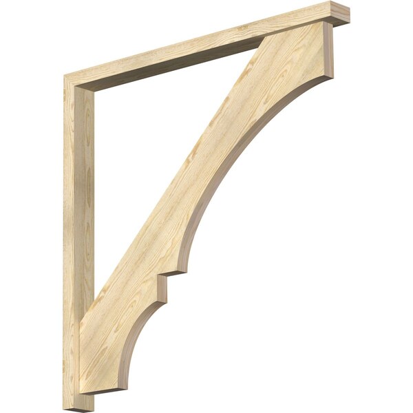Ekena Millwork Balboa Block Rough Sawn Bracket w/ Offset Brace, Douglas Fir, 4"W x 46"D x 46"H BKT0402X46X46BOA05RDF - main